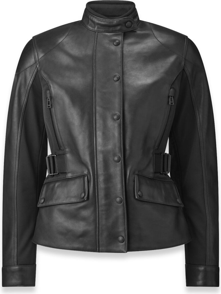 Belstaff Westerly Damen Motorrad Lederjacke, schwarz, 40