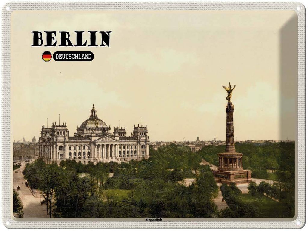 vianmo Blechschild 30x40 cm Berlin Siegessäule Deutschland Bildmotiv Reisemotiv Abenteuer Reisen Urlaub