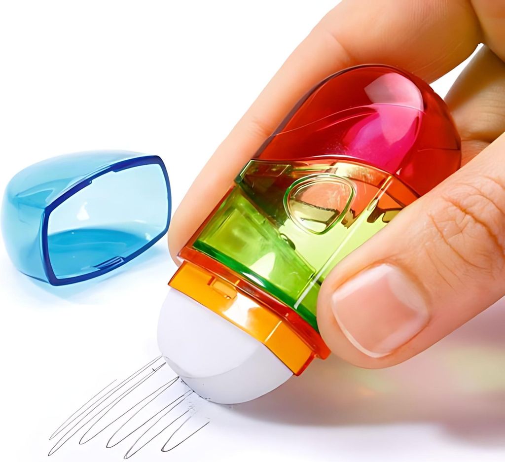 Dahle Kuststoffspitzer mit Radiergummi für Stifte bis 8mm, bunt