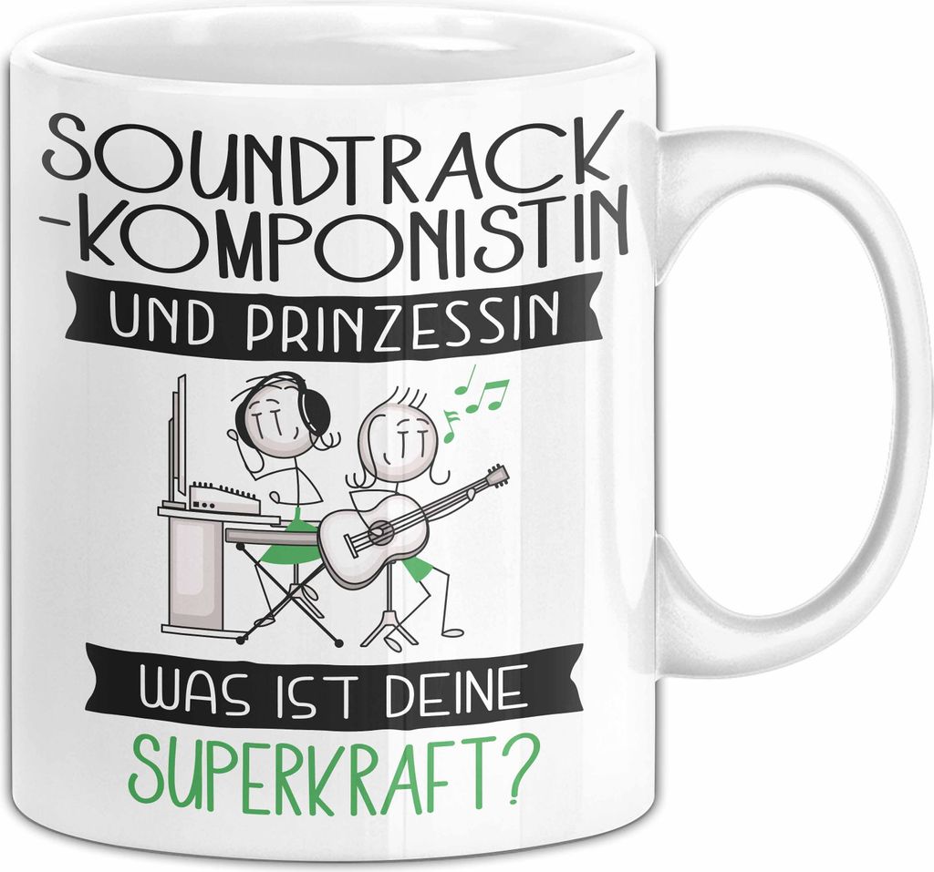 Soundtrack-Komponistin Und Prinzessin Tasse Geschenk Für Eine Soundtrack-Komponistin Geburtstag Was Ist Deine Superkraft (Weiß)