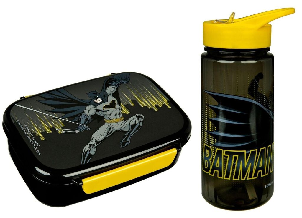 DC Comics Batman Kinder 2 teiliges Set Brotdose Trinkflasche 500 ml