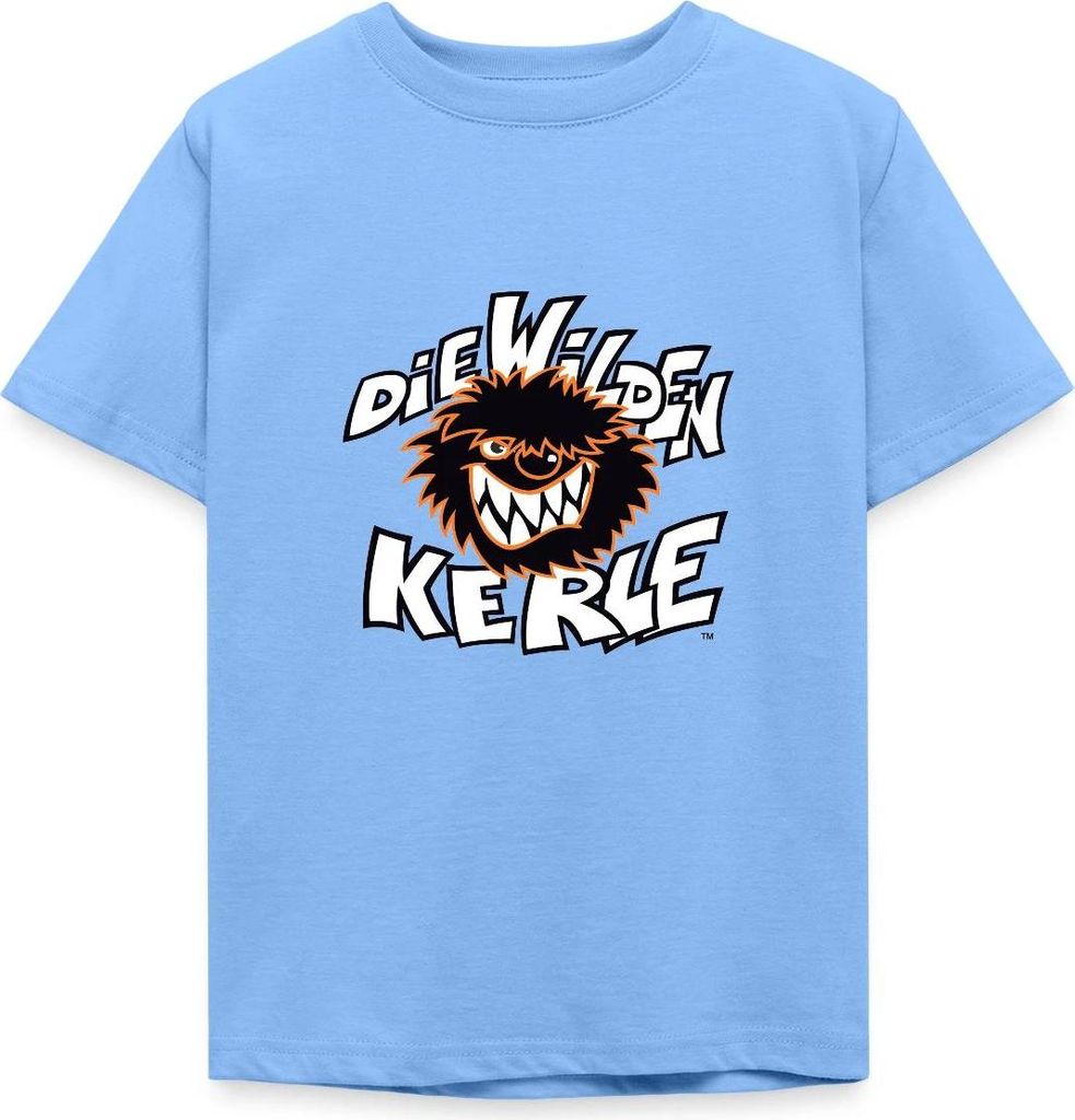 Spreadshirt Die Wilden Kerle Logo Kinder T-Shirt, 122/128 (7-8 Jahre), Himmelblau