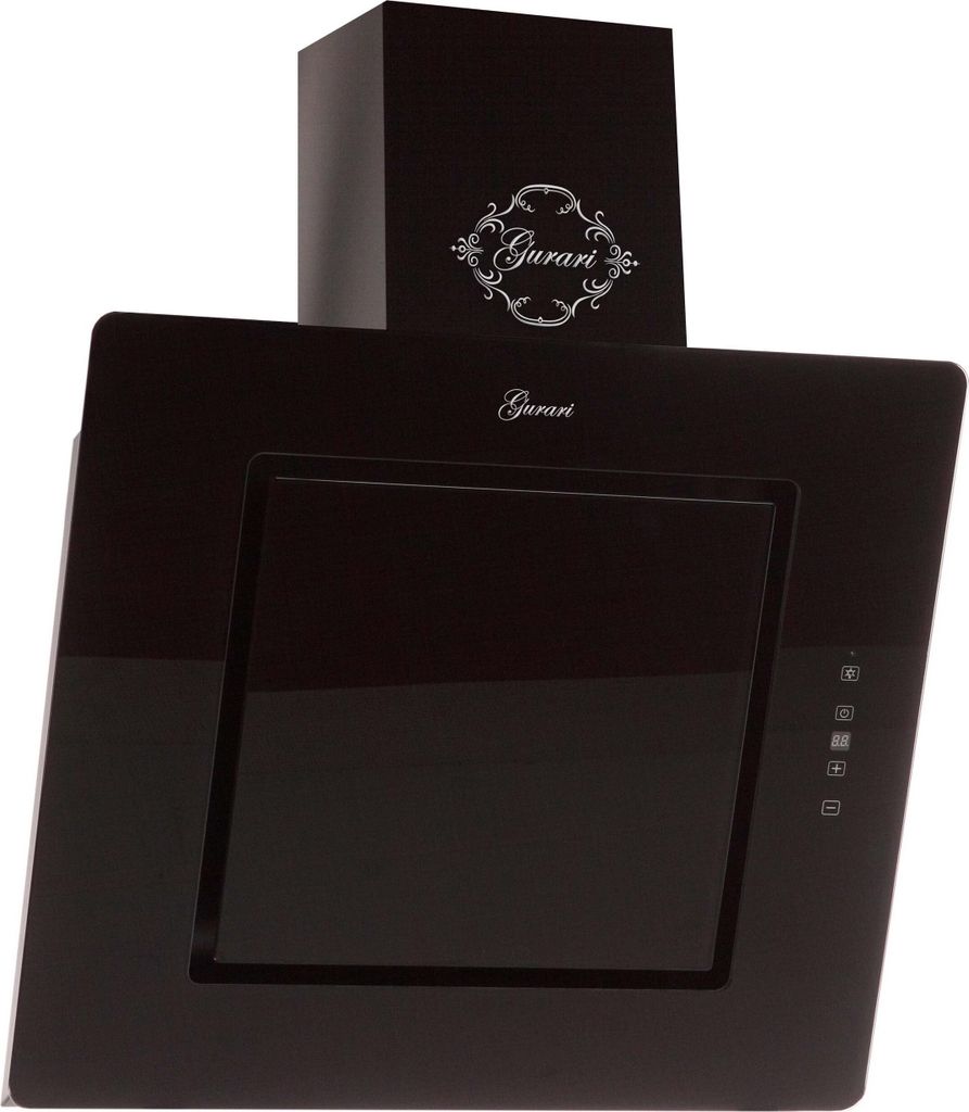 GURARI Kopffreihaube GCH S 155 BL 60 Prime Luxus Dunstabzugshaube 60 cm, Schwarz Glas