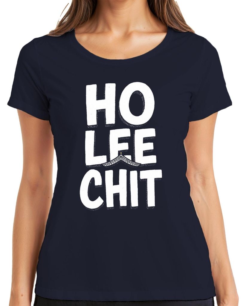 HO LEE CHIT lustig Geschenk Asiatisch Pagode Humor Vintage Damen T-Shirt, Navy, XL