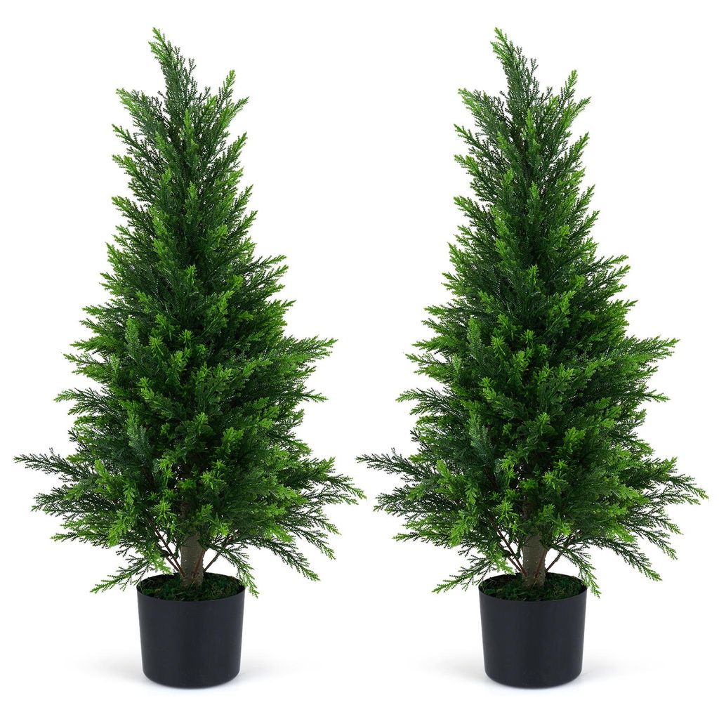 COSTWAY, sada 2 ks umělých cedrových stromků, 90 cm, umělá Obrázek produktu 