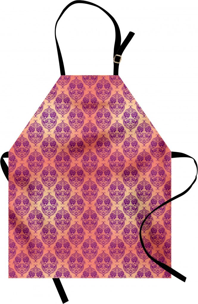 ABAKUHAUS Damast Kochschürze, Blume empfohlenes klassisches Damast-Thema-Muster Ursprüngliche königliche französische inspirierte Art, Maschien...