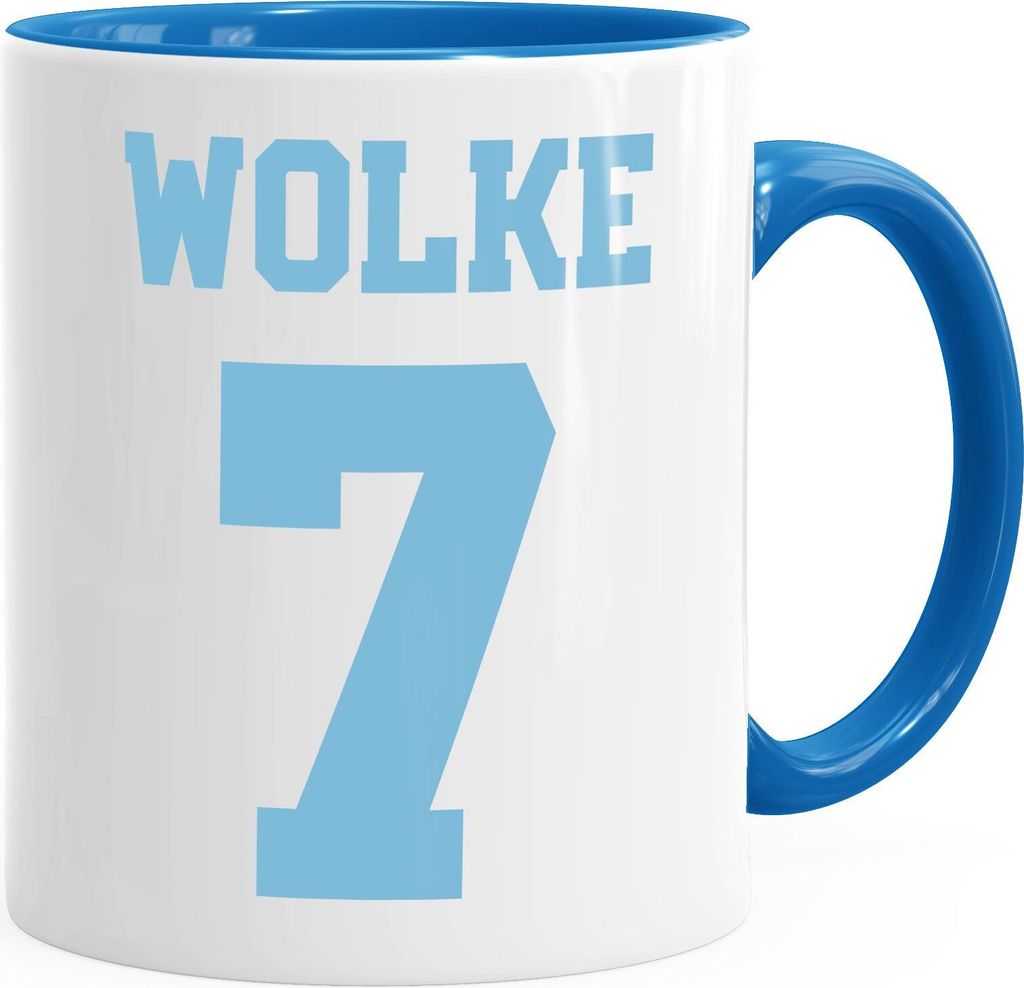 Kaffee-Tasse Wolke 7 Sieben Liebe Valentinstag Geschenk-Tasse MoonWorks blau unisize