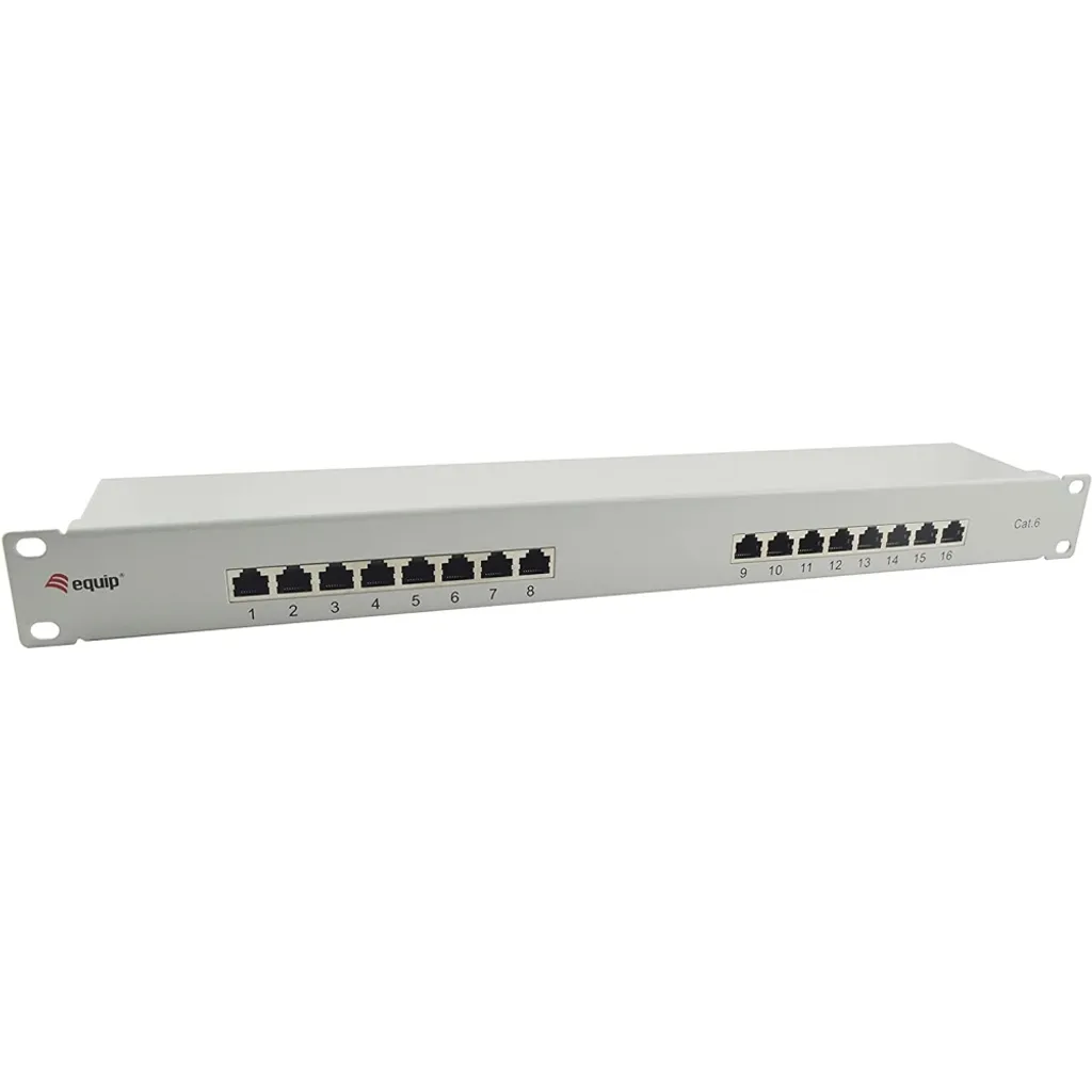 Panneau de Brassage Cat.6 Anti-Interférences 16 Ports pour Réseau Stable