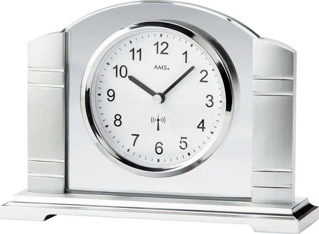 Horloge murale AMS 5142 Blanc - Pendule radio-pilotée moderne 30cm