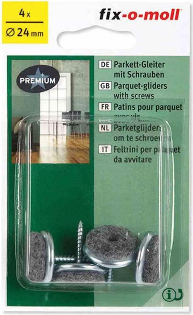 Parkettgleiter mit Schraube 24 mm 4 Stck