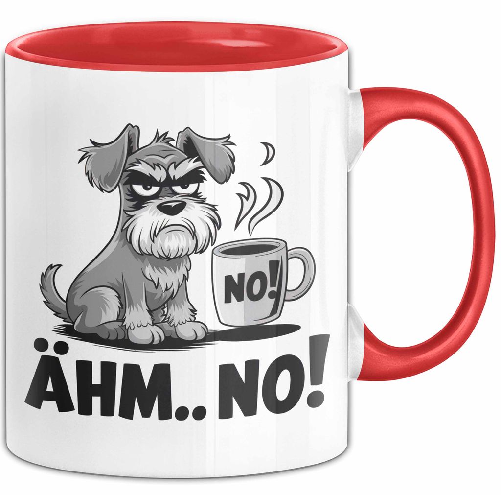 Hund Tierliebhaber Tasse Geschenk Lustige Geschenkidee Spruch Ähm Nö (Rot)