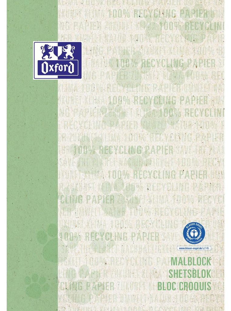 Oxford 400159557, Muster, Grün, A4+, 100 Blätter, 90 g/m², Produktbild 