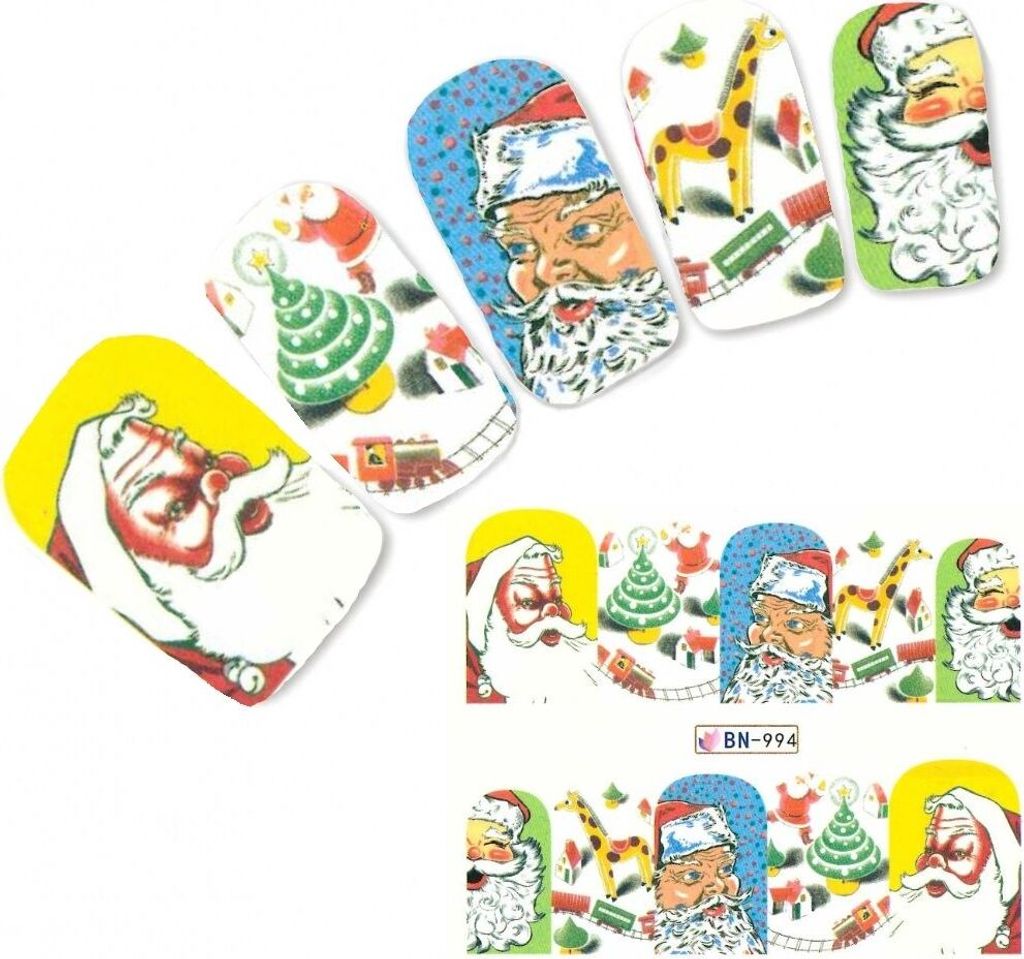 Tattoo Nail Art Nikolaus Weihnachten Santa Aufkleber Nagel Sticker