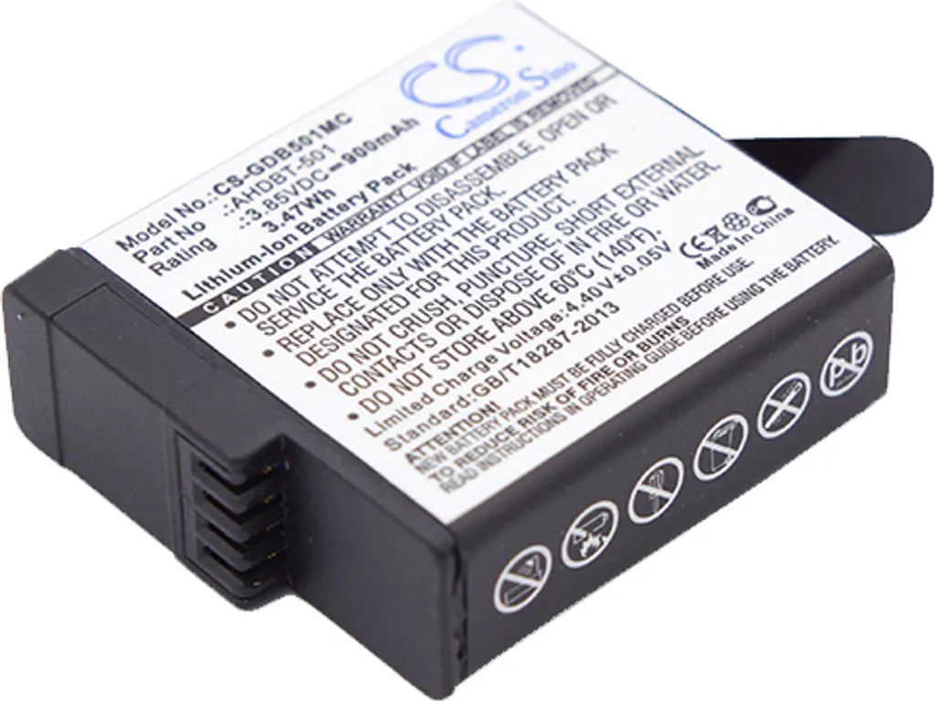 Batteria TECHTEK per GoPro Hero 5-6-7 | Compatibile 601-10197-00