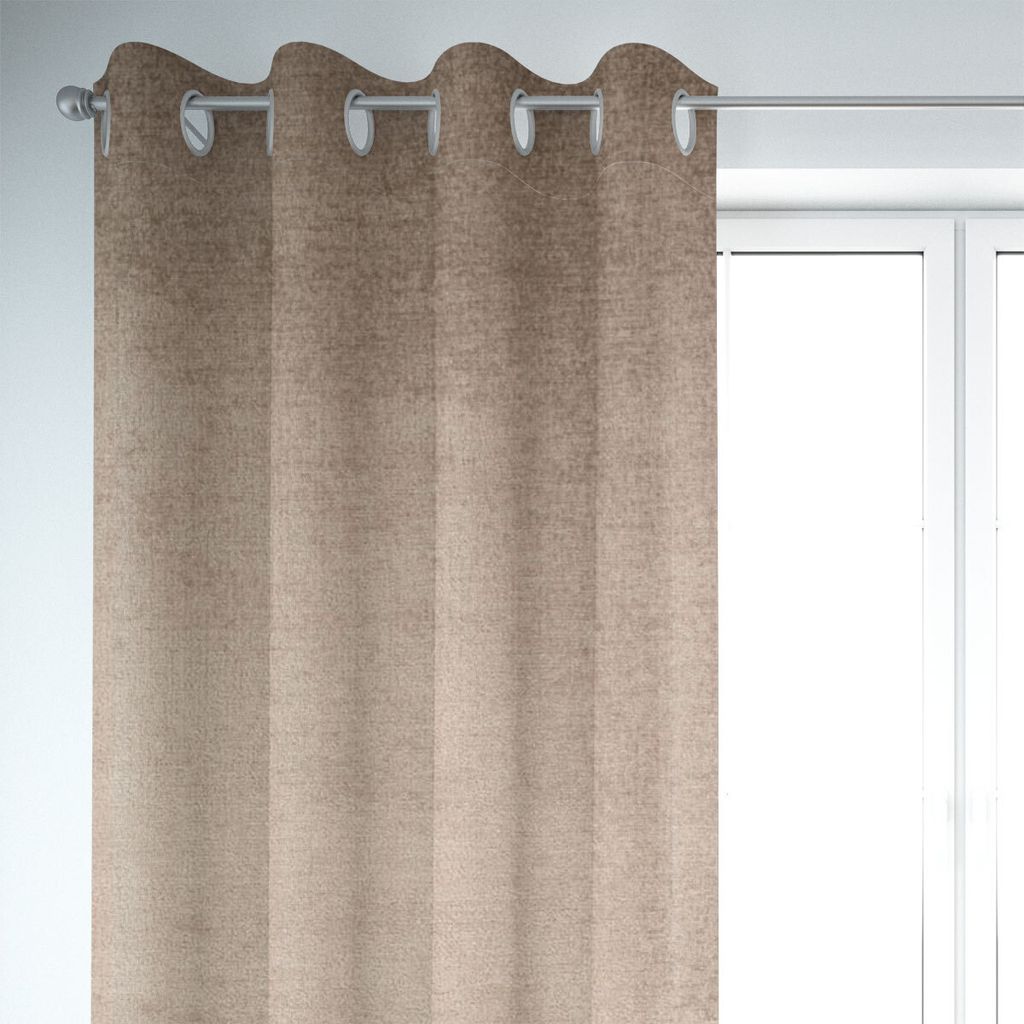 SCHÖNER LEBEN. Vorhang Thermovorhang Soft Teddy Deluxe beige 245cm Aufhängung Ösen