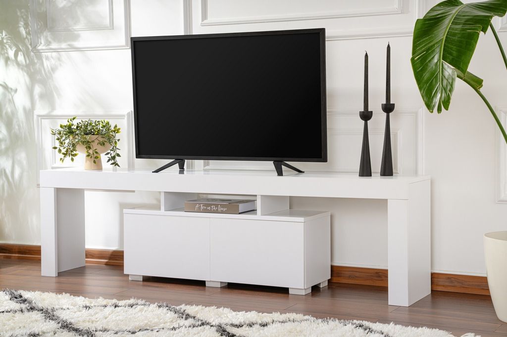 Skye Decor, Enclave - Natural White, TV-Ständer, Naturweiß, 100 % Melaminplatte, 180 x 31,3 x 50 cm