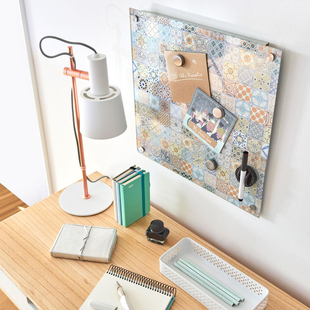 Zeller Memoboard "Mosaik", Glas, Dekor, 40 x 40 cm Produktbild 