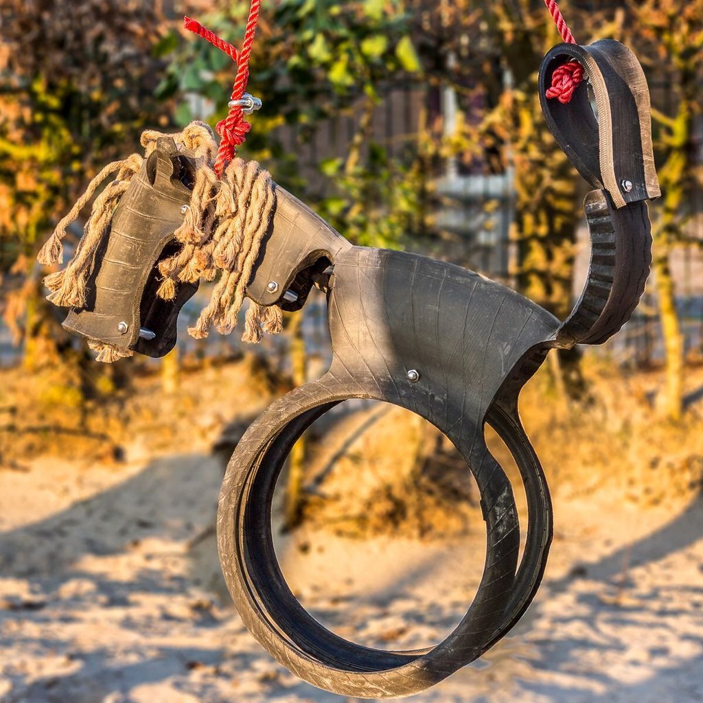 Pferdeschaukel, Kinderschaukel, Reifenschaukel Schaukelpferd Upcycling Schaukel