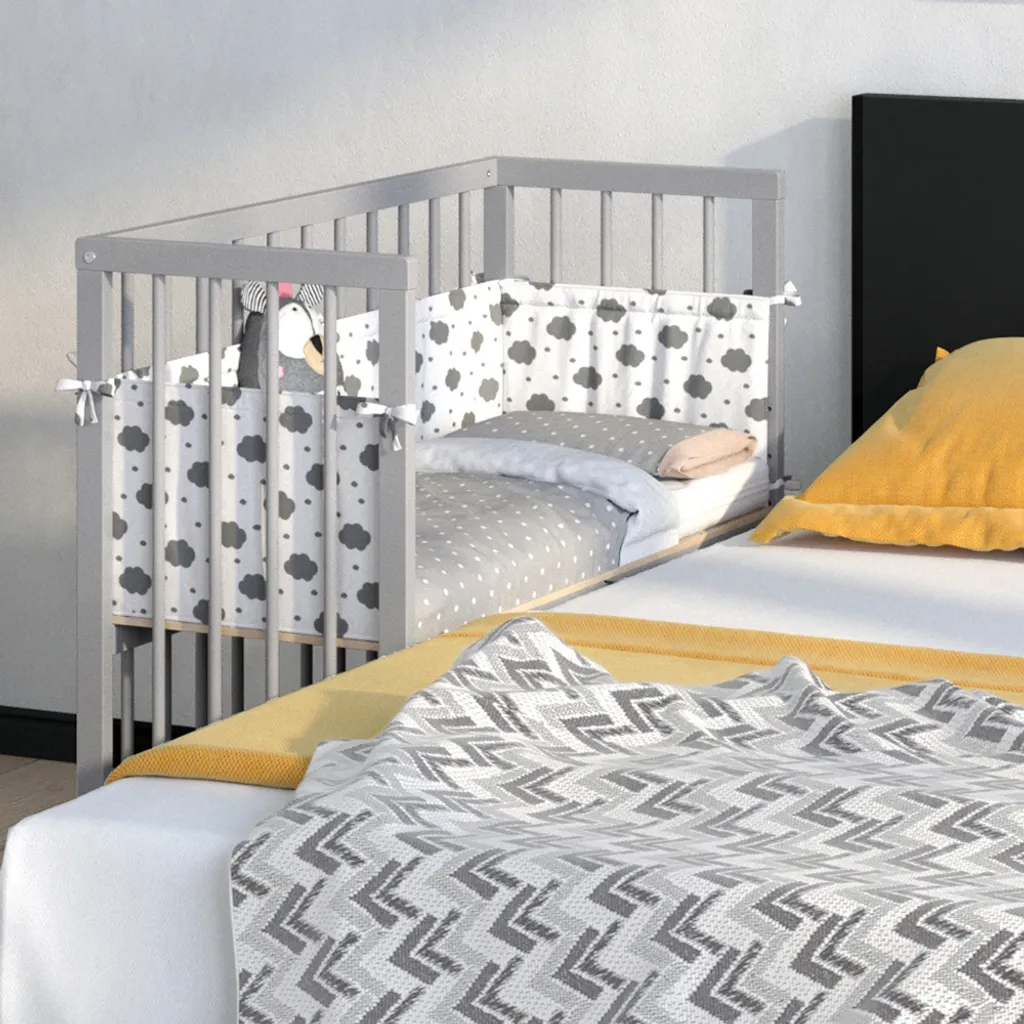 Lit d'appoint pour cododo Vitalispa Sophie gris idéal chambre parent