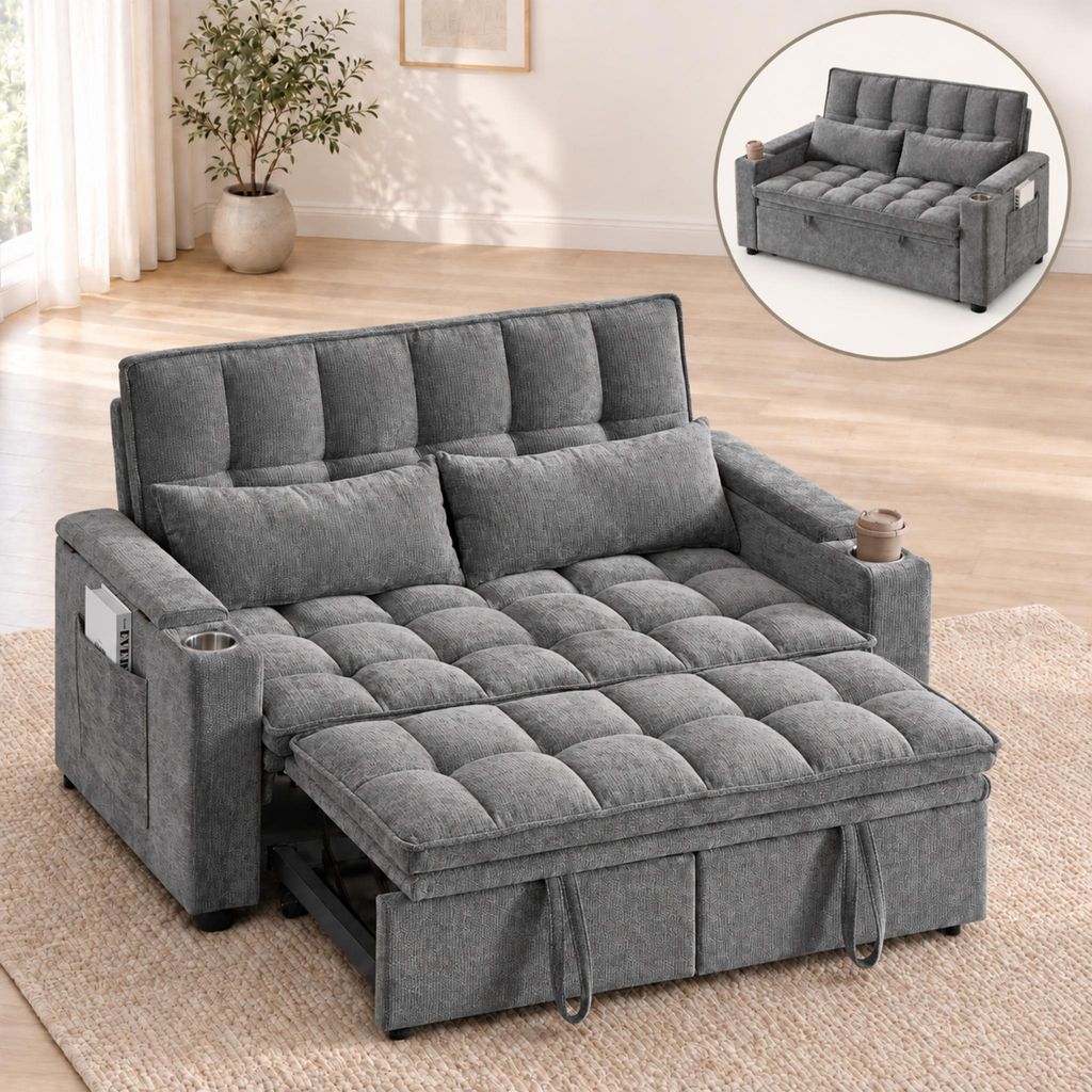 Schlafsofa 3-in-1, 2-Sitzer mit Schlaffunktion, ausziehbare Produktbild 