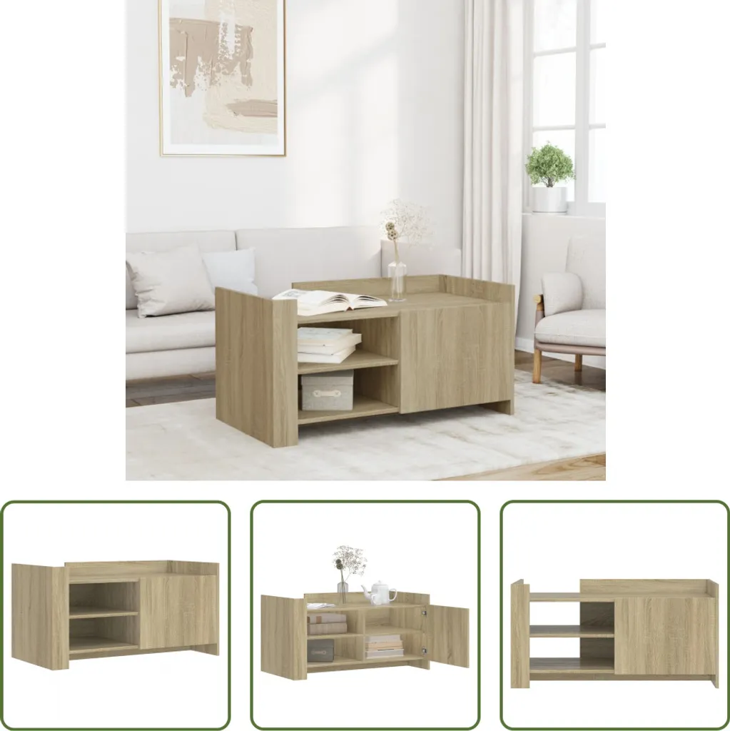 Tavolino da Caffè Moderno Rovere Sonoma 100x50 - Design Essenziale
