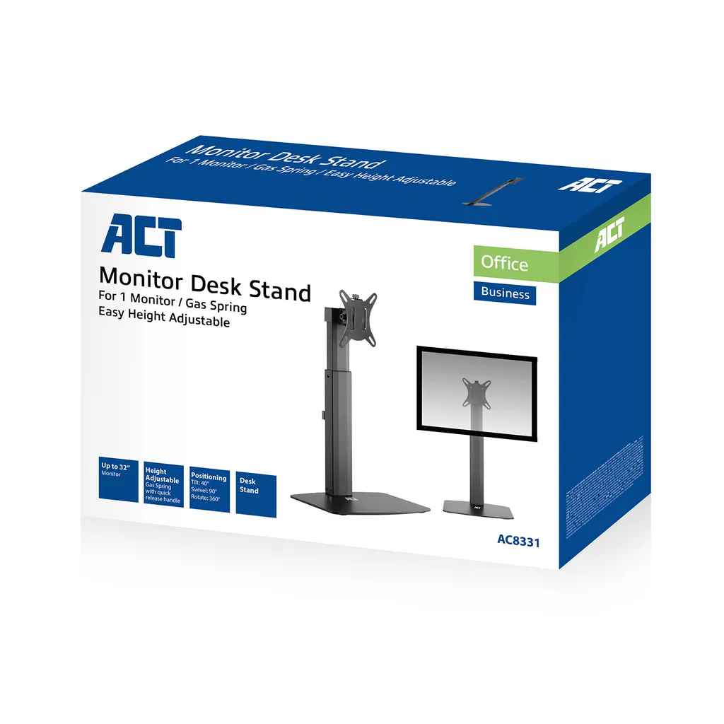 Support de table ACT AC8331 pour écran PC, idéal pour gagner de la place - 11