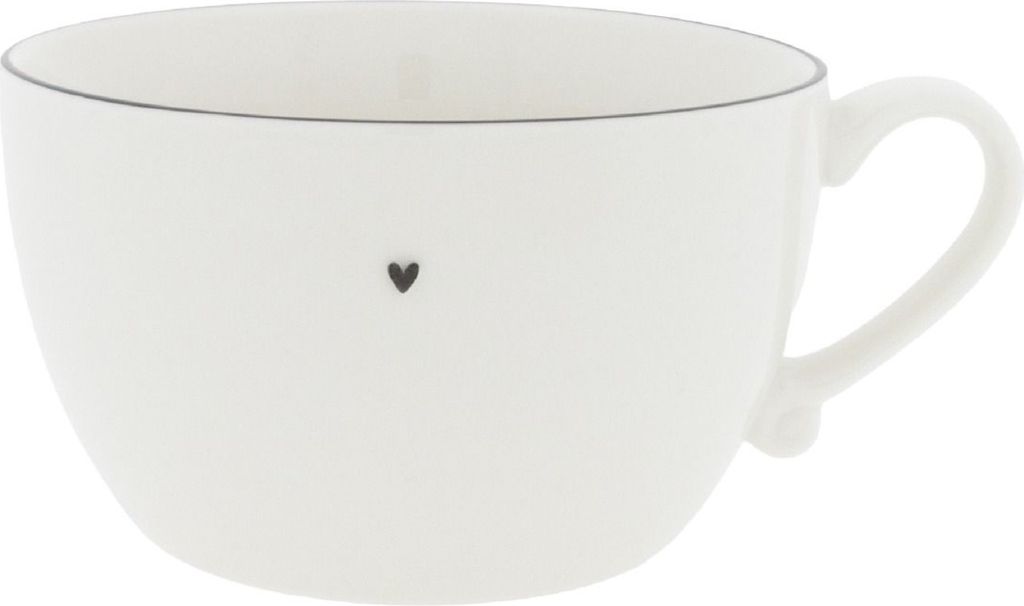 Suppentasse HEART weiß mit schwarzem Herz D. 15cm für 900ml Bastion Collections