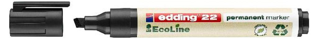 Edding 22 EcoLine, Schwarz, Meißel, Schwarz, Elfenbein, 1 Produktbild 