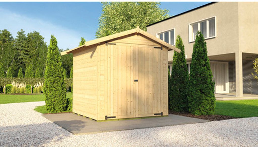 Motorradgarage weka La Cochera mit Fußboden 240 x 273 cm natur