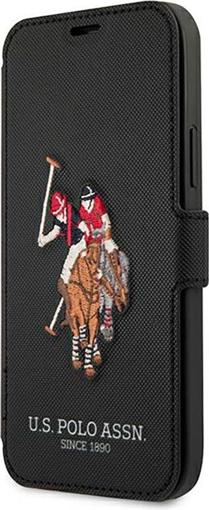 US Polo USFLBKP12MPUGFLBK iPhone 12/12 Pro 6,1" schwarz book Polo Embroidery Collection Handyhülle