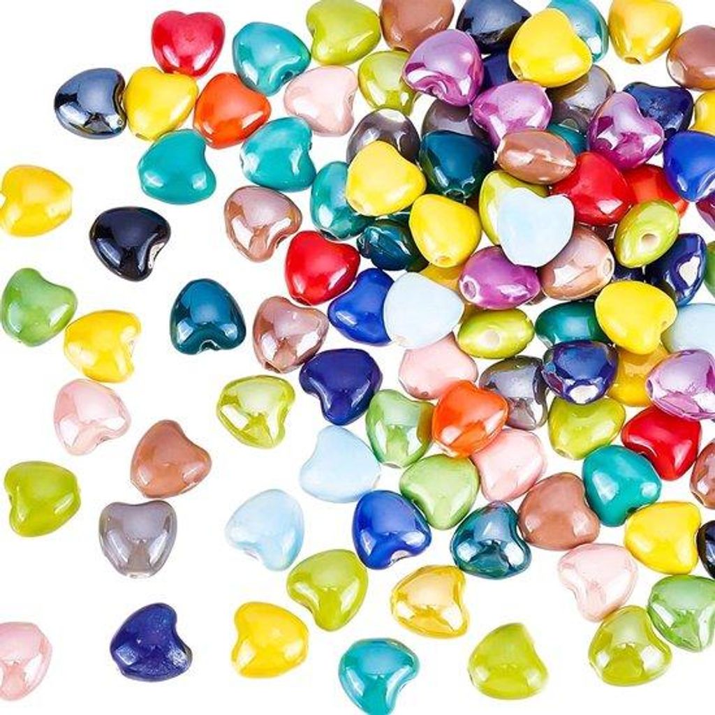 100 Stück 10mm Handgefertigte Keramikperlen Hart Keramikperlen 1,8mm Loch