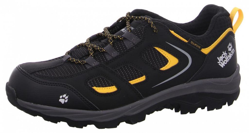 Jack Wolfskin Kinder Vojo Texapore Low Wanderhalbschuh black / burly yellow 28