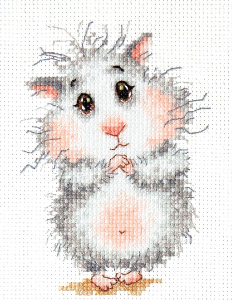 Magic Needle Zweigart Edition Kreuzstich Set "Kaufen Sie bitte einen Hamster!", Zählmuster, 9x13cm