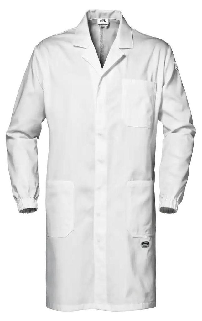 Sir Safety Symbol Arbeitsmantel aus Baumwolltwill mit metalldetektierbaren Knöpfen weiß, 2XL, Weiß