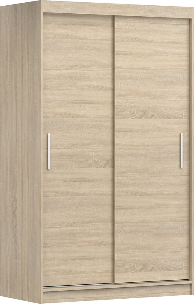 Kleiderschrank ohne Spiegel Schwebetürenschrank 2-türig Schrank mit Einlegeböden und Kleiderstange Schiebtüren Schlafzimmer Wohnzimmerschrank 1...