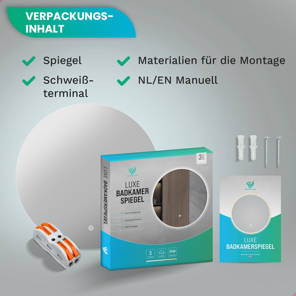 Mirlux Badezimmerspiegel mit Beleuchtung & Heizung - Produktbild 5