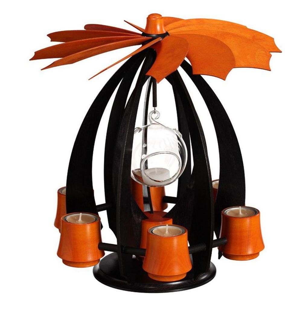 Schwebepyramide Anthrazit Orange mit Glaskugel BxHxT Produktbild 