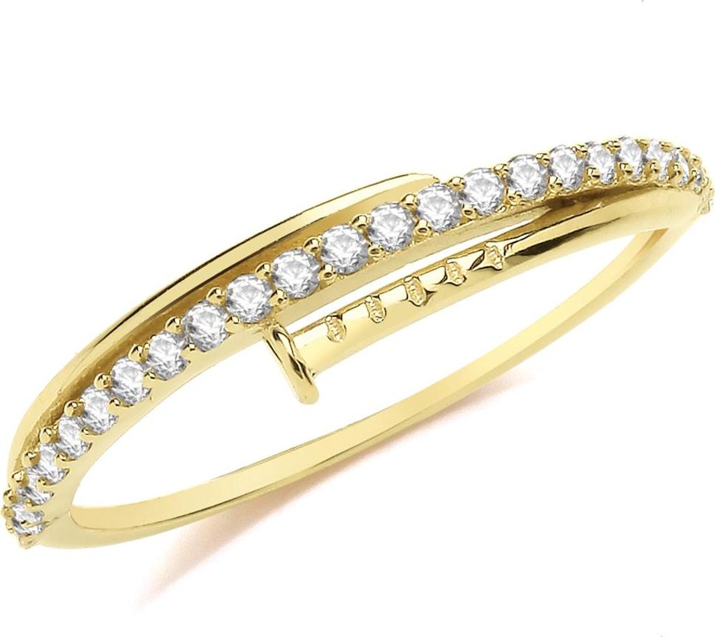 Modischer 9 Karat (375) Gold Damen - Ring mit Zirkonia, 59 (18.8); TRS360819KYRSR
