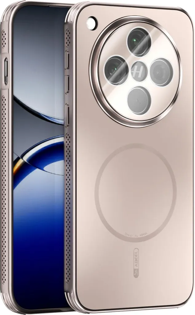 Cover magnetica per Oppo Find X8, custodia opaca in PC+TPU con protezione per le lenti, cover antiurto con dissipazione del calore Oro