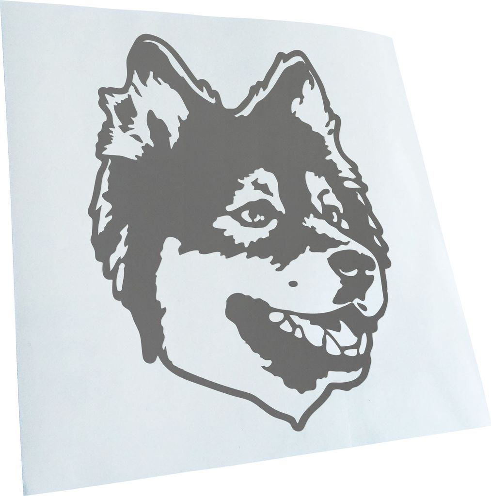 Kiwistar - Autoaufkleber - Finnish lapphund Hund - Grau - 50x38cm - Aufkleber für Auto, Laptop, Fahrrad, LKW, Motorrad mehrfarbig JDM Decal Racing