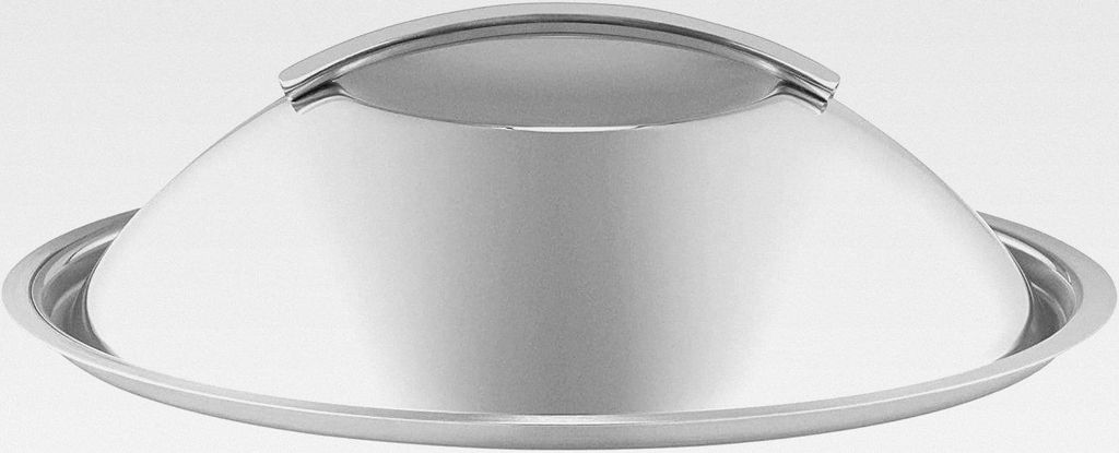 Eva Trio | Gewölbter Deckel 24 cm Edelstahl | Die gewölbte Form des Deckels schafft zusätzlichen Platz in Topf und Pfanne | Brushed steel