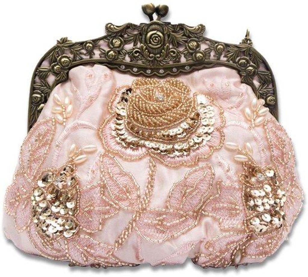 Kleine elegante Clutch Handtas mit Perlen für Gala