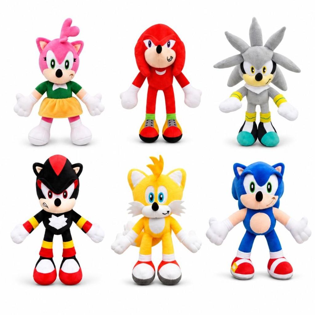 Wiztex Kuscheltier Sonic Set 6 Stück Plüschfigur - 28 cm Produktbild 