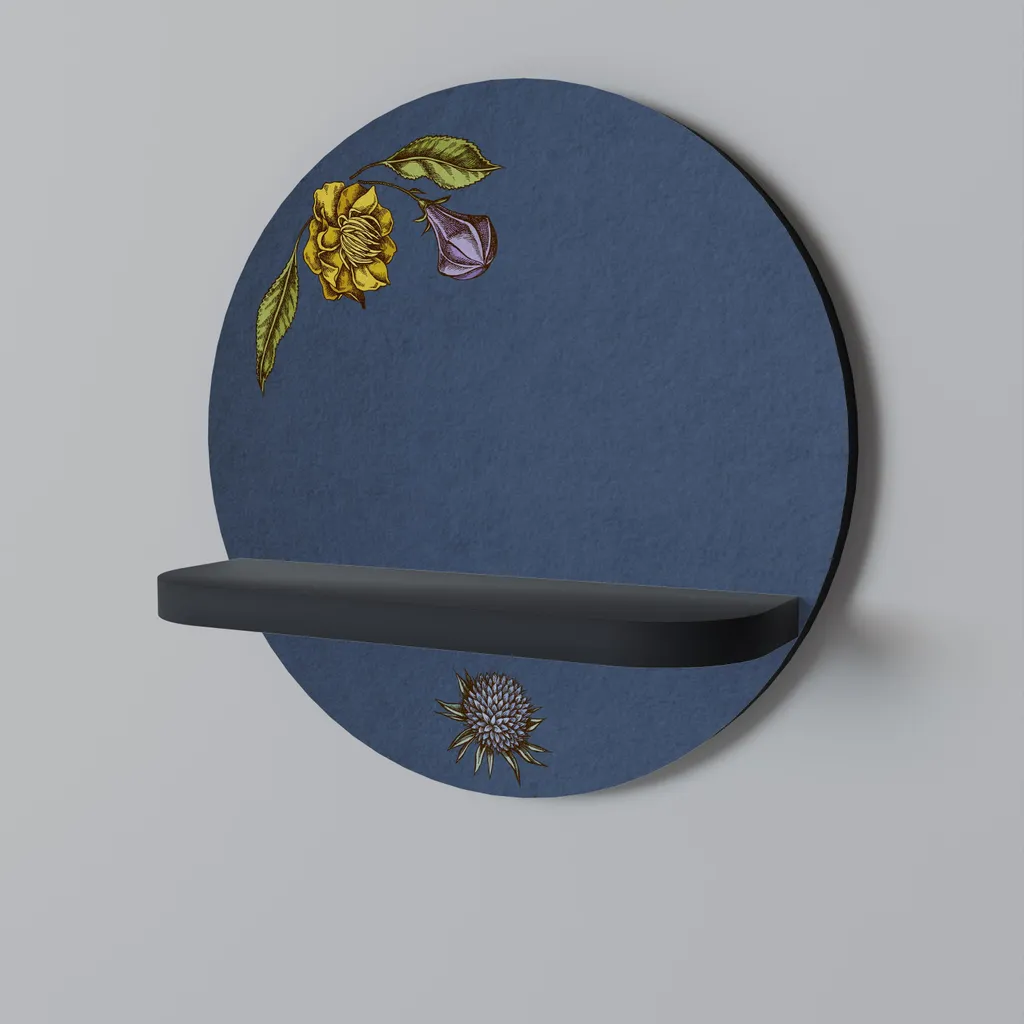 Étagère murale ronde noire MIDNIGHT FLORA rangement plantes et déco
