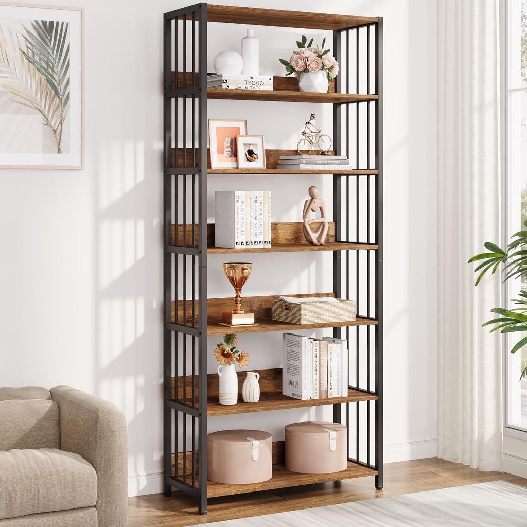 Boekenkast, 190 cm staande kast met 6 planken, industriële Productafbeelding 
