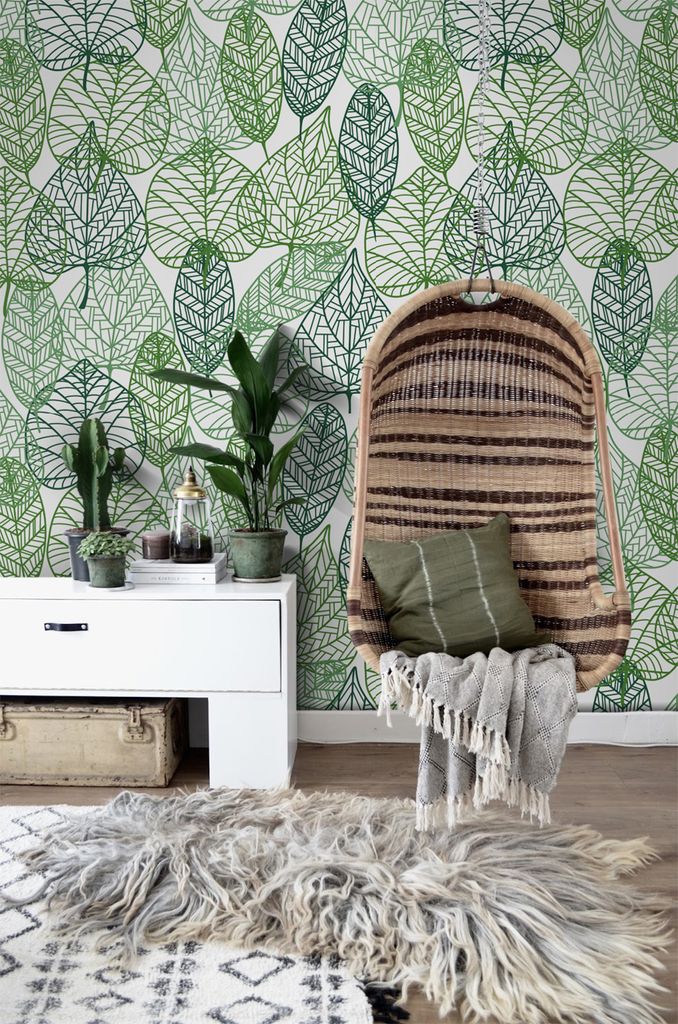 Coloray Fototapete 250x250 cm An Einer Wand Latex Latextapete - Blattabziehblattblätter