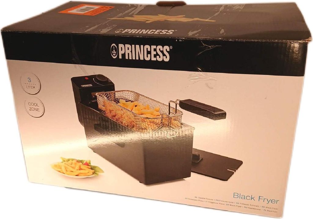 Princess Fritteuse 182727 4 Portionen 2000 W 3 Liter Schwarz Deep Fryers Electric Effizient