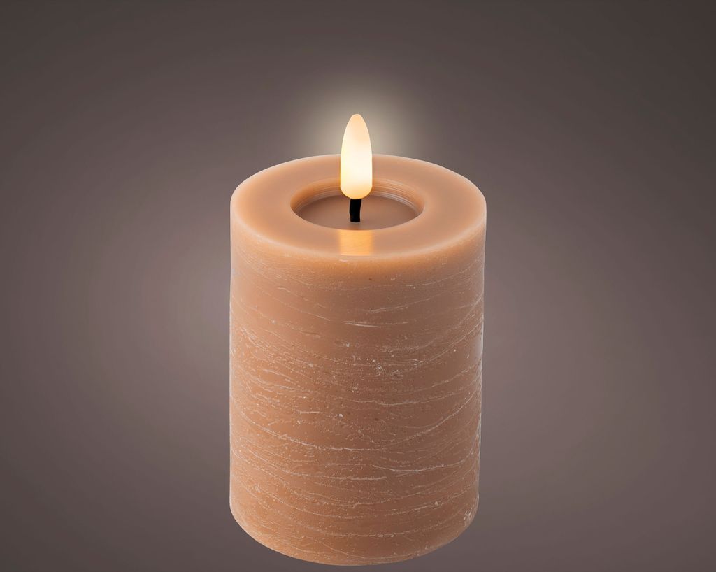 Bougie Led Marbre Marron Réalisme Cire & Sécurité Led - Image du produit 