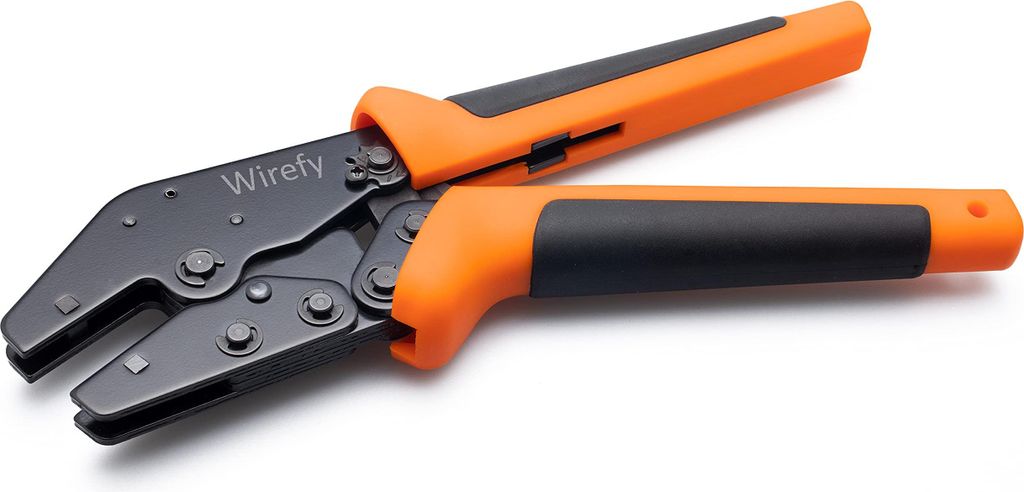 Wirefy Crimpzange mit schnellem Backenwechsel - Krimperzange mit hoher Hebelkraft - Presszange für Kabelschuhe & Schrumpfverbinder -
