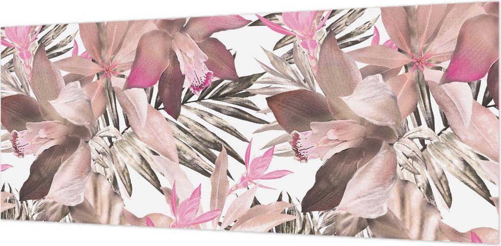 Wandtapete - Dekorative Tapete für Wohnzimmer- Tapetenfolie für Wanddekoration - 208x146 cm - Exotische Blumen